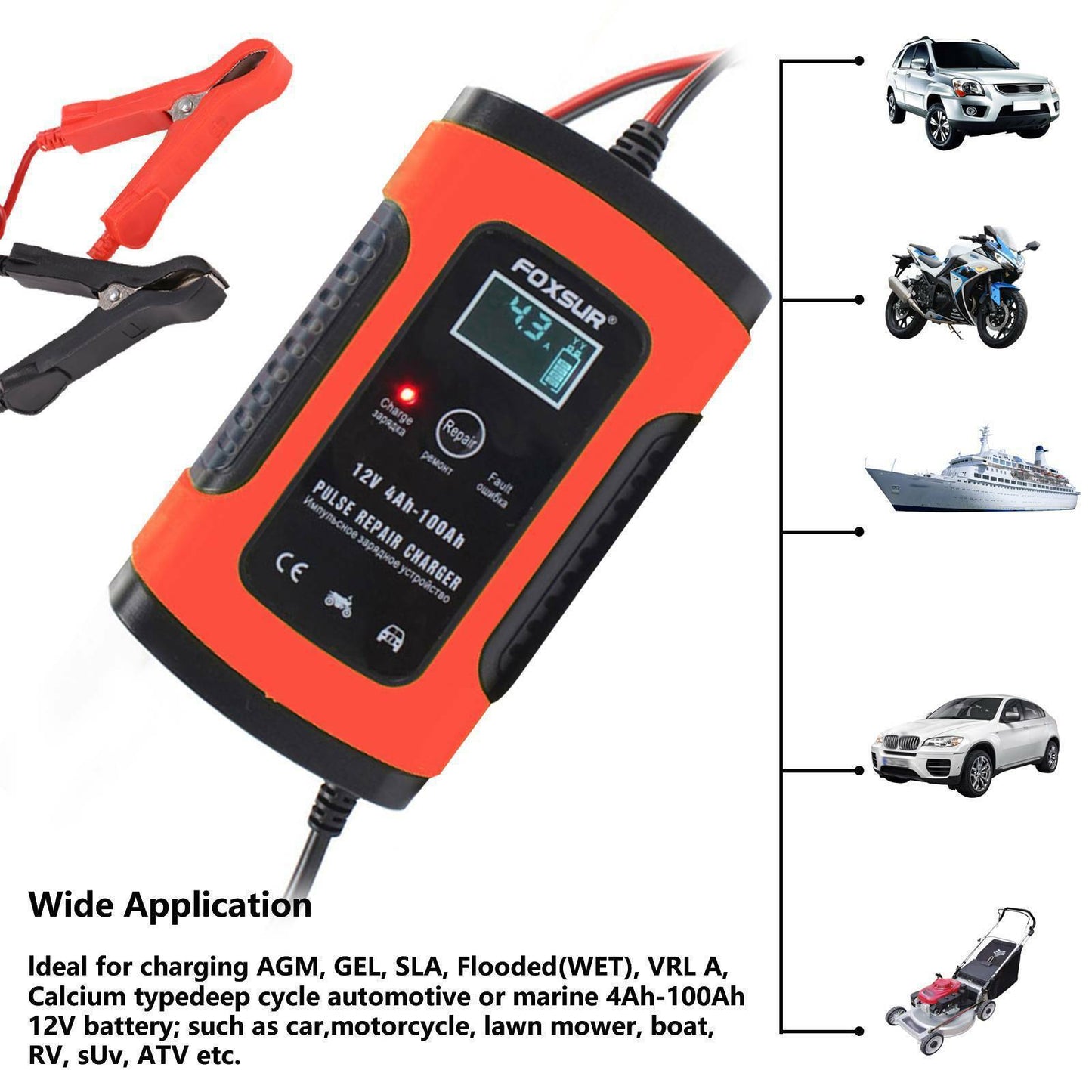 Car and motorcycle UPS battery charger